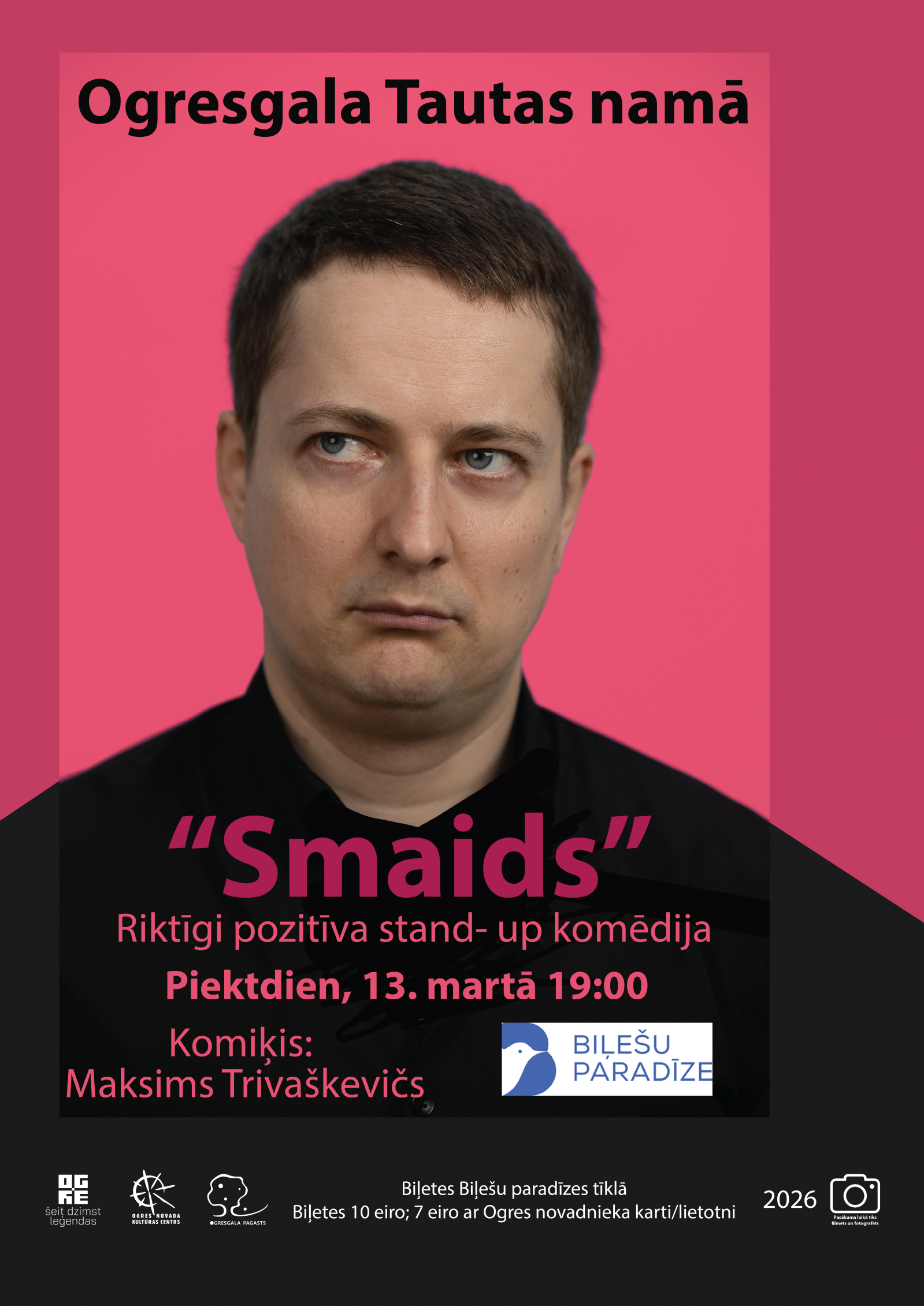 Maksims Trivaškevičs “Smaids” Ogresgalā 13. martā | Stand-up komēdija Ogresgala Tautas namā